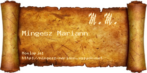Mingesz Mariann névjegykártya
